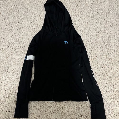 UNDERCOVER Felpa con cappuccio rosa Victoria's Secret nera con cerniera taglia XS