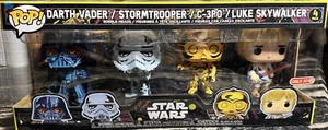 FUNKO POP! STAR WARS DARTH VADER STORMTROOPER C-3PO LUKE SKYWALKER NEW - Picture 1 of 3