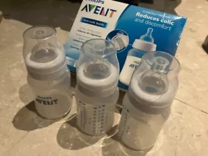NEW Philips Avent Anti-Colic 9 oz Natural Baby Bottle Breastfeeding Milk 3pk - Picture 1 of 5