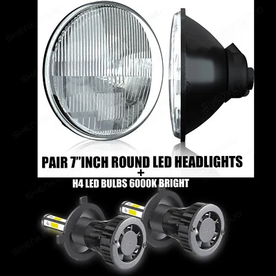 Par de faros LED redondos de haz alto-bajo H4 9003 de 7 pulgadas para Porsche 944 1983-1991 Foto 1 de 4