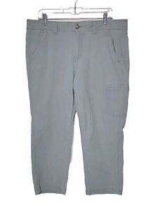 Eddie Bauer Blue Gray Mid Rise Cropped Capri Cargo Pocket Pants Women's Plus 16