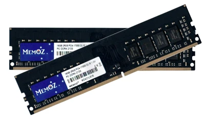 Memoz 32GB DDR4 2133 Mhz 2x16GB Desktop PC3-17000 Memory UDIMM 288 Pins PC RAM - Image 1 of 4