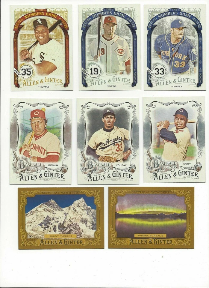 2016 TOPPS ALLEN & GINTER INSERTS - LEGENDS, NUMBERS GAME, WONDERS - YOU PICK!! - Image 1 of 1