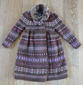 Ralph Lauren Girls Fairisle Cotton Wool Blend Sweater Coat Size 5 NWT - Picture 1 of 10