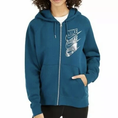 NUEVO Nike Sudadera con Capucha Cremallera Completa Sudadera con Capucha Just Do It BV4988-347 Mujer Pequeña Foto 1 de 3