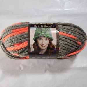 Lion Brand Wool Ease MONARCH Color 512 Super Bulky Skein 140g Gray Orange - Picture 1 of 7