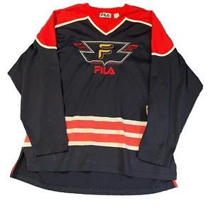 Vintage Fila Hockey Jersey Mens Large Red White Blue Hip Hop Mesh 90s - Picture 1 of 8