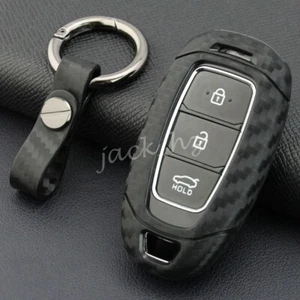 Llavero inteligente para Hyundai Santa Fe Elantra i30 funda cadena fibra de carbono - Imagen 1 de 7