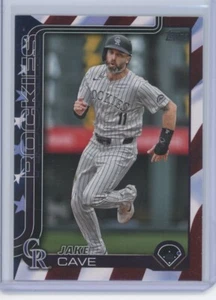 2025 Topps Independence Day Parallel 10/76 #256 Jake Cave Colorado Rockies MLB - Picture 1 of 4