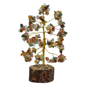 Árbol de Reiki Espiritual Multistone Alambre Dorado Feng Shui Vastu Mesa Decoración del Hogar - Imagen 1 de 3