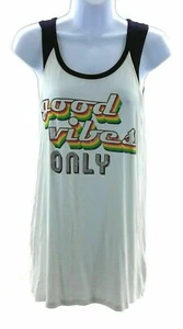 Rosie Harlow Juniors Ivory Good Vibes Only Tank Top Size Small - Picture 1 of 3
