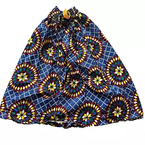 Maxi Falda Larga Ankara con Bolsillos Mosaico Abstracto Azul Rojo Amarillo Talla Única - Imagen 1 de 5