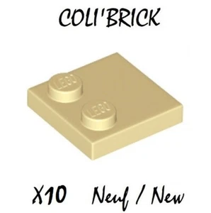 Lego 33909 - 10x Brique / Tile, modified 2x2 with Studs - Beige / Tan - NEUF - Foto 1 di 1