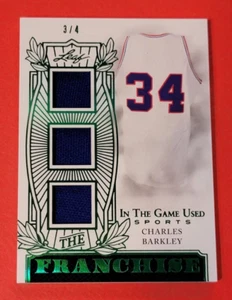 CHARLES BARKLEY GAME USED JERSEY PATCH CARD #d3/4 2024 LEAF IN THE GAME RELIC - Picture 1 of 2