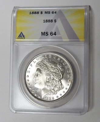 ANACS MS64 1888-P Morgan Silver Dollar Philadelphia Mnt #7130159 - Image 1 of 4