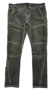Black Pike Herren Skinny Moto-Style Jeans Hose 36W 34L grau (37" Taille gemessen) - Bild 1 von 6