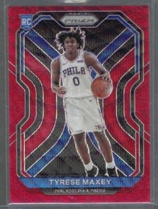 TYRESE MAXEY 2020-21 PANINI PRIZM RED RUBY WAVE PRIZMS ROOKIE RC #256