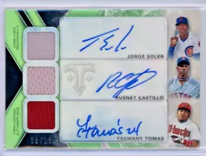 2015 Topps Triple Threads Relic Combo Auto 08/18 #TTARC-SCT Soler Castillo Tomas - Picture 1 of 2