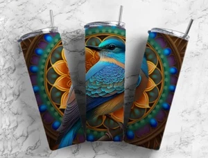 Beautiful Blue Bird Tumbler 20oz Skinny Stright tumbler drinkware water bottle - Picture 1 of 1
