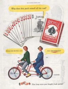 1952 Bicycle PRINT AD Features: Playing Cards 1885-1952 Fun Game Room Decor - Bild 1 von 1