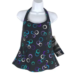 Miraclesuit Halter Tankini Swim Top Womens Size 10 Circle Print NWT SW-1950 - Picture 1 of 9
