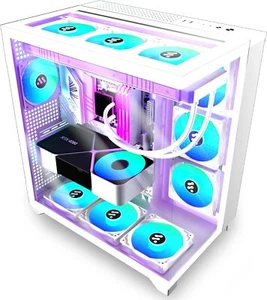 ANSAITE ATX Gaming Gehäuse weiß, 3 Lüfter ARGB Glas Typ-C 360mm - Bild 1 von 8