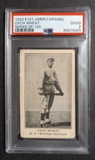 1922 E121 American Caramel - Zach Wheat - Series of 120 - PSA 2 GOOD