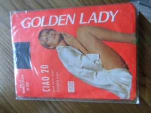 NEW VINTAGE GOLDEN LADY size 36-42" (M?) BARELY BLACK SUPER SHEER TIGHTS LYCRA - Picture 1 of 7