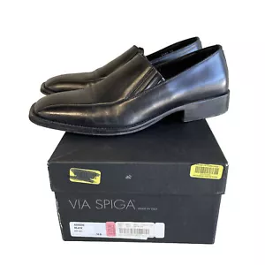 Via Spiga Herrenschuhe Gr. 10 schwarz Agordo Leder Slipper Halbschuhe Made in Italy - Bild 1 von 10