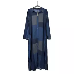 ZANZEA Womens L Casual Long Sleeve Shirt Dress Loose Button V Neck Oversize Max - Picture 1 of 8