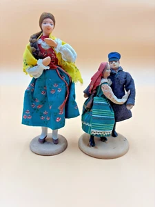 Lalki Regionalne Polish Dolls Set of 2 Krakow 7" & 5" Poland Vintage - Picture 1 of 7