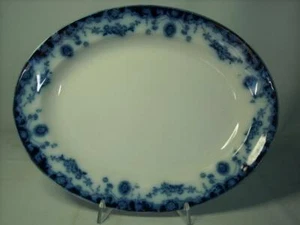Vintage 1928 Staffordshire OVAL PLATTER Empire Ware Savoy ? Flow Blue - Picture 1 of 6