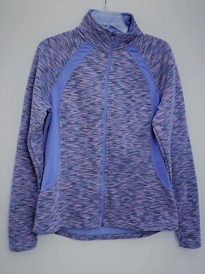 Tek Gear 女式全拉链模拟领抓绒跑步夹克 L 码 — 第 1/4 张图片