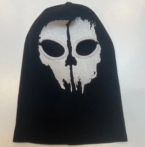 Hat Misfits Balaclava Beanie Knit Black with White Ghost OSFM - Picture 1 of 2