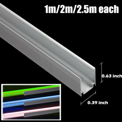 1m-2.5m Aluminum Track Channel Mounting Bracket for 8x16mm LED Neon Rope Lights - Image 1 of 4