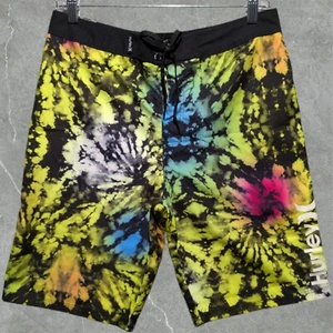 Hurley Boardshorts Boys' 18/29 Drawstring Back Pocket Colorful Neon 9.5" Inseam - Picture 1 of 2