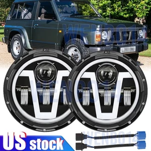 For Chevy C10 K10 K20 1975-1980 Pair 7" Round LED Headlights Hi/Lo Beam A+ - Picture 1 of 10