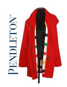 Pendleton Campbell Coat Red Glacier Stripe Lining Water Repellent Size XL - Picture 1 of 11