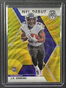 J.K. Dobbins 2020 Panini Mosaic #275 Rookie Prizm Gold Wave RC 08/17 Ravens - Imagen 1 de 2