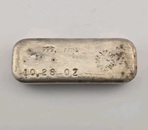 AW Alexander Westerfeld Aztec Sun Vintage Silver Poured Bar 10.28oz .999 Ingot - Picture 1 of 8