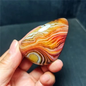 TOP 79G Natural Polished Silk Banded Lace Agate Crystal Madagascar 118 - Imagen 1 de 12