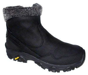 New Merrell Men ColdPack 3 Thermo Black Tall Zip Leather Waterproof Boots 8.5 M - Foto 1 di 5