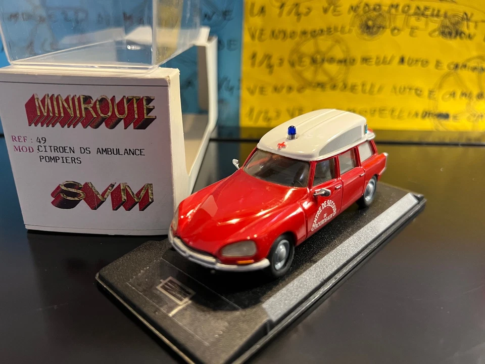 1/43 Miniroute Citroen DS Pompiers VSAV VSAB ambulance bomberos ambulancia RARE - Immagine 1 di 2