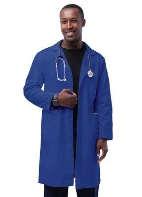 Adar Unisex Doctor Nurse Scrub Uniform Lapel Collar Inner Pockets Lab Coat - 39" - Image 1 of 4