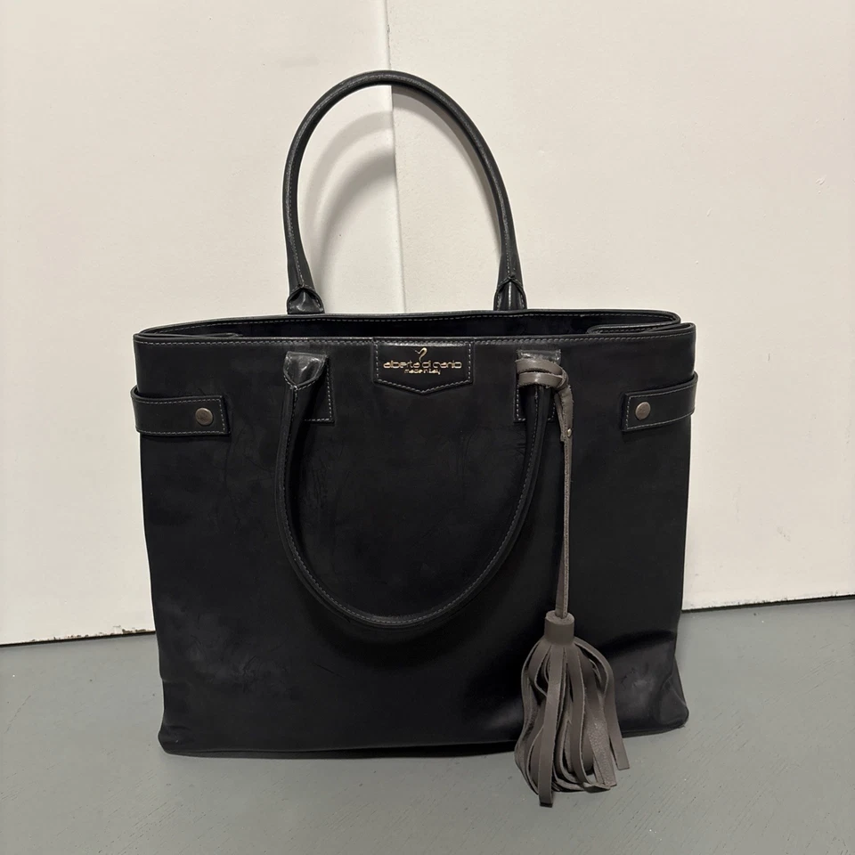 Alberta Di Canio Gray Italian Leather Shoulder Tote Bag - Image 1 of 4