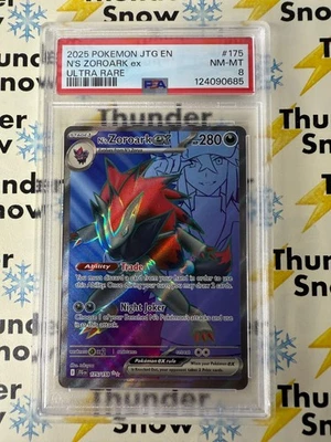 ⚡️❄️ Pokémon Journey Together 2025 #175 Ultra Raro N's Zoroark ex PSA 8 Foto 1 de 2