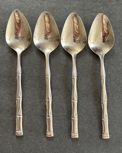 (4) Cucharaditas Estilo Bambú Mango Inoxidable Cubiertos Marca Desconocida 6-1/4" Corea - Imagen 1 de 18