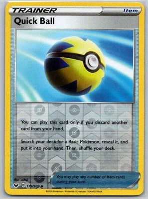 Quick Ball 179/202 Reverse Holo SWSH01: Sword & Shield Base Set NM - Image 1 of 2