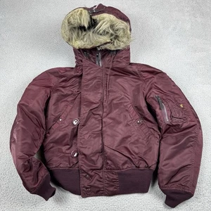 VTG Alpha Industries Jacket Small Purple Flying Mans Heavy Attached Hood N-2B - Picture 1 of 17