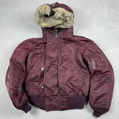 VTG Alpha Industries Jacket Small Purple Flying Mans Heavy Attached Hood N-2B - Image 1 of 4